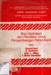 Ilmu usahatani dan penelitian untuk perkembangan petani kecil