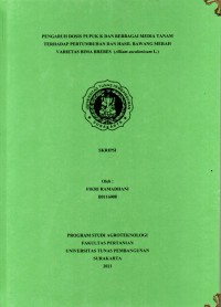 Pengaruh dosis pupuk k dan berbagai media tanam terhadap pertumbuhan dan hasil bawang merah varietas bima brebes (Allium ascalonicum L.)